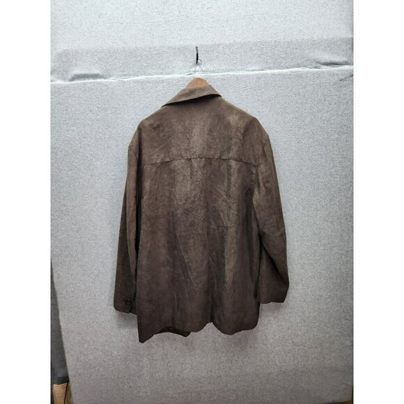 Pronto Uomo Mens XL Brown Suede-Look Jacket - Picture 3 of 3